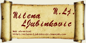 Milena LJubinković vizit kartica